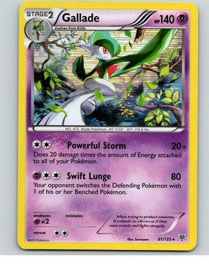 Gallade 61/135 Holo Rare Plasma Storm Pokemon Near Mint