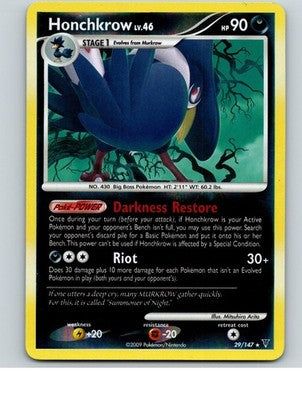 Honchkrow 29/147 Rare Supreme Victors Pokemon Reverse Holo Near Mint