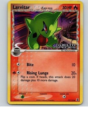 Larvitar 73/113 Ex Delta Species Stamp Holo Pokemon Near Mint