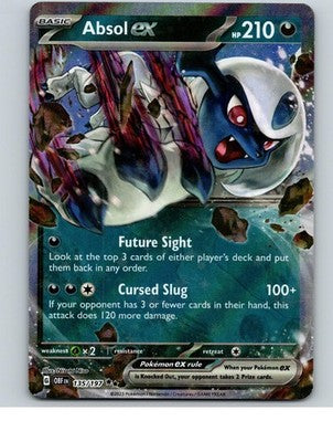 Absol ex 135/197 Double Rare Obsidian Flames Pokemon Holo Near Mint