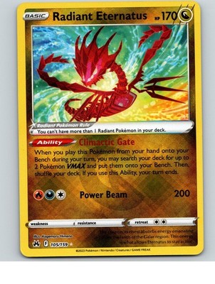 Radiant Eternatus 105/159 Radiant Rare Crown Zenith Pokemon Holo Near Mint