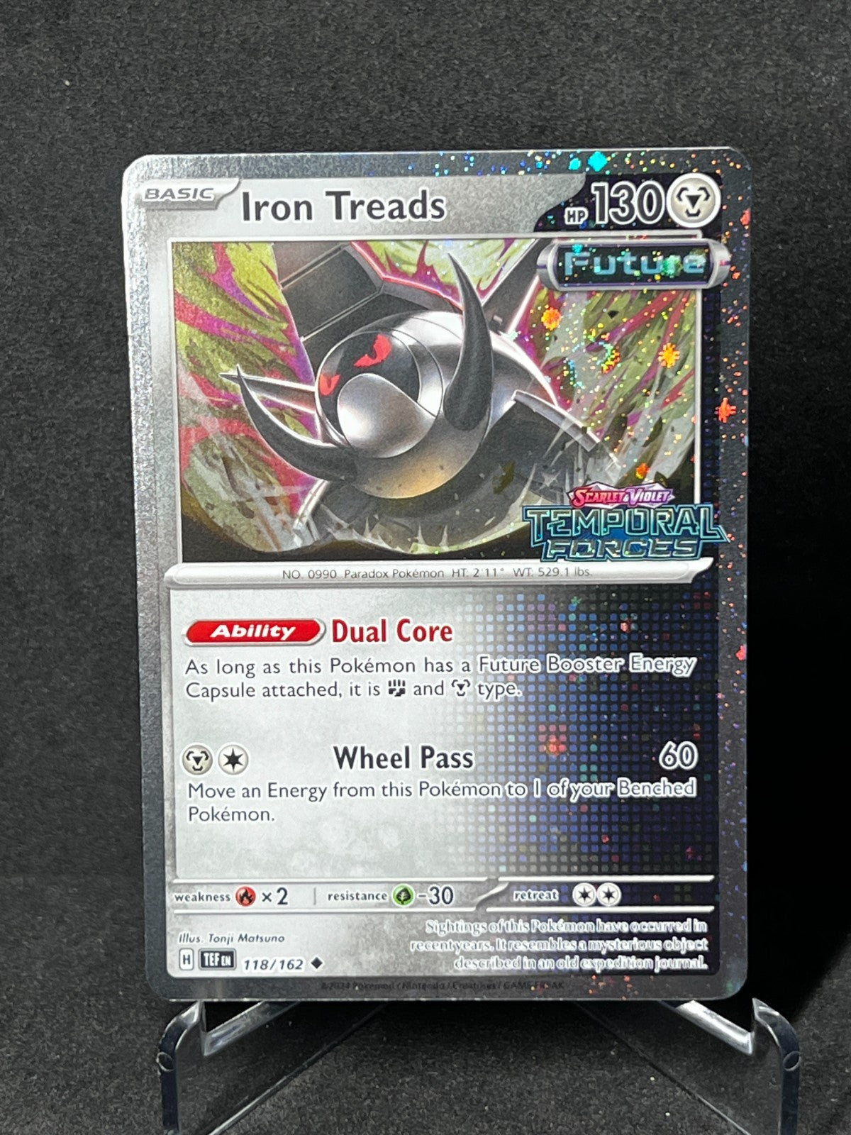 Pokemon Iron Treads 118/162 Cosmos Holo Temporal Forces Near Mint SWIRL🌀