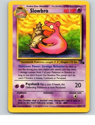 Slowbro 43/62 Uncommon Fossil Pokemon Unlimited Lightly Played