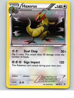Haxorus 88/101 Holo Rare Noble Victories Pokemon Near Mint