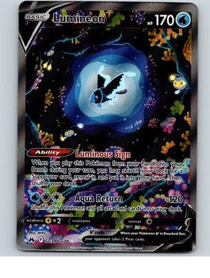 Lumineon V GG39/GG70 Holo V Rare Crown Zenith Galarian Gallery Pokemon Near Mint
