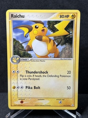 Raichu 51/110 Uncommon Holon Phantoms Pokemon Moderately Played
