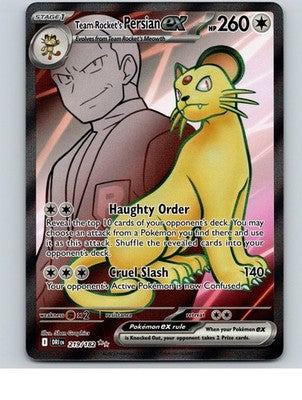 Team Rocket's Persian ex 219/182 Ultra Rare Destined Rivals Pokemon Holo NM