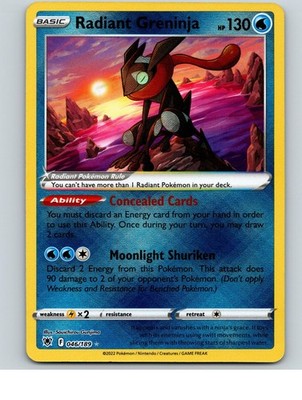 Radiant Greninja 046/189 Radiant Rare Astral Radiance Pokemon Holo LP