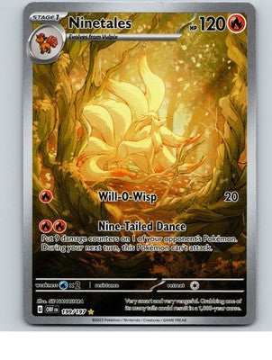 Ninetales 199/197 Illustration Rare Obsidian Flames Pokemon Holo Near Mint