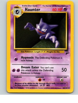 Haunter 43/130 Uncommon Base Set 2 Pokemon Lightly Played