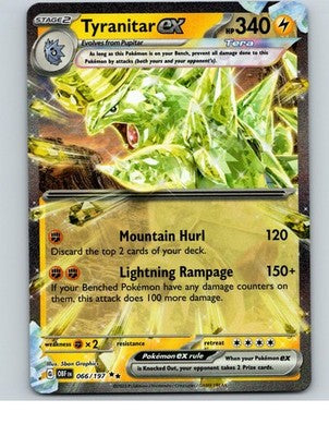 Tyranitar ex 066/197 Double Rare Obsidian Flames Pokemon Holo Near Mint