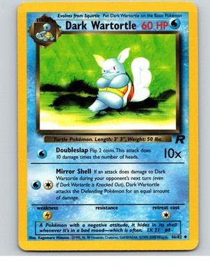 Dark Wartortle 46/82 Uncommon Team Rocket Pokemon Unlimited Lightly Played