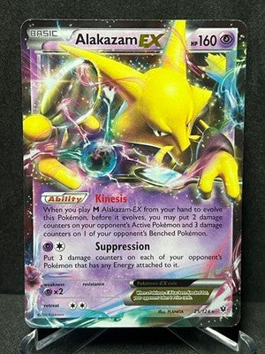 Alakazam EX 25/124 Holo EX Rare Fates Collide Pokemon Near Mint