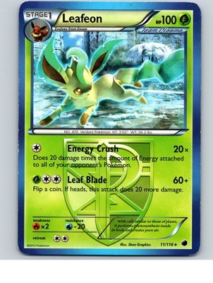 Leafeon 11/116 Rare Plasma Freeze Pokemon Moderately Played