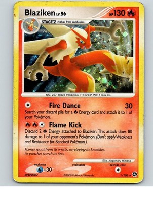 Blaziken 1/106 Holo Rare Great Encounters Pokemon Heavily Played