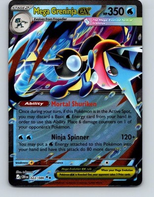 Mega Greninja ex 022/086 Double Rare Chaos Rising Pokemon Holo Near Mint