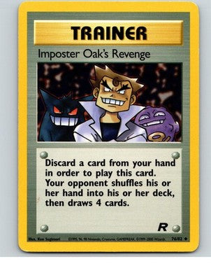 Imposter Oak's Revenge 76/82 Uncommon Team Rocket Pokemon Unlimited LP