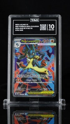 Mega Lucario EX 160/132 Ultra Rare Mega Base Set Pokemon TAG 10 Gem Mint