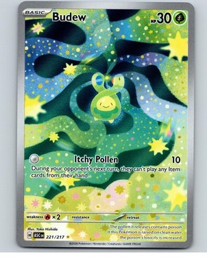 Budew 221/217 Illustration Rare Ascended Heroes Pokemon Holo Near Mint
