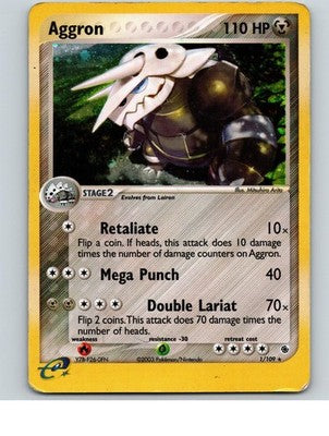 Aggron 1/109 Holo Rare Ruby & Sapphire Pokemon Moderately Played