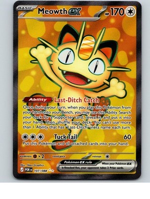 Meowth ex 107/088 Ultra Rare Perfect Order Pokemon Holo Near Mint