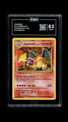 Charizard 11/108 Holo Evolutions Pokemon TAG 8.5 NM Mt+
