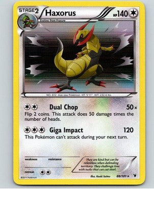 Haxorus 88/101 Holo Rare Noble Victories Pokemon Near Mint