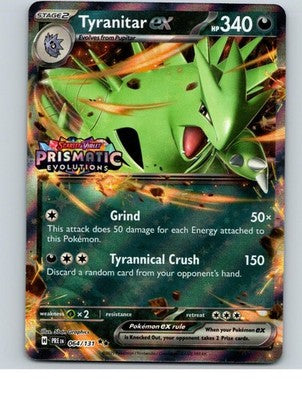 Tyranitar ex 064/131 Holo Double Rare Prismatic Evolutions Pokemon Near Mint