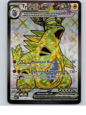 Tyranitar ex 211/197 Ultra Rare Obsidian Flames Pokemon Holo Near Mint