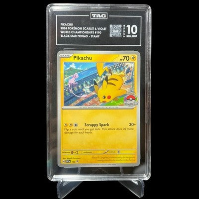 Pokémon Pikachu 190 World Championships 2024 Stamped Promo TAG 10