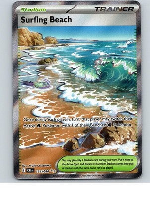 Surfing Beach 114/086 Ultra Rare Chaos Rising Pokemon Holo Near Mint