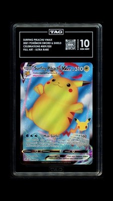 Surfing Pikachu Vmax 009/025 Full Art - Ultra Rare Pokemon TAG 10 Gem Mint