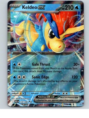 Keldeo ex 030/086 Holo Double Rare White Flare Pokemon Near Mint