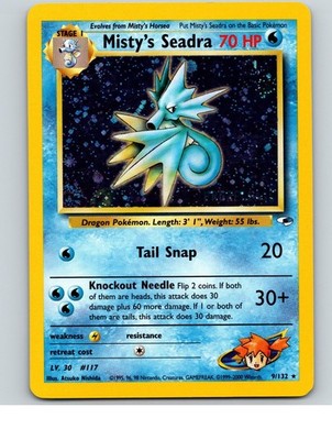 Misty's Seadra (Prerelease) 009/132 Holo Promo WoTC Promo Pokemon Lightly Played
