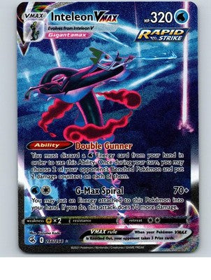 Inteleon VMAX 266/264 Alternate Art Fusion Strike Pokemon Holo Near Mint