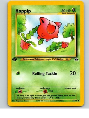 Hoppip 55/75 Common Neo Discovery Pokemon 1st Edition Lightly Played