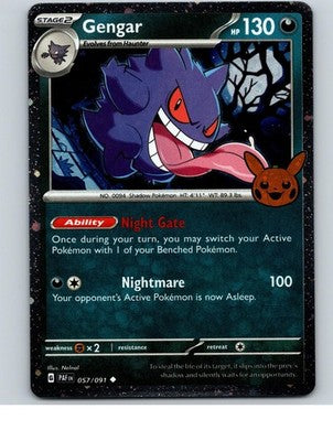 Gengar (Cosmos Holo) 057/091 Holo Rare Trick or Trade BOOster 2024 Pokemon NM