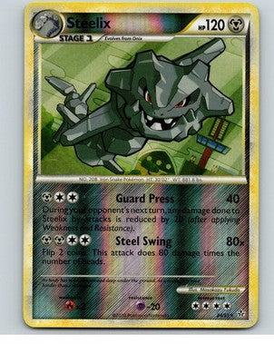 Steelix 24/95 Rare HGSS Unleashed Pokemon Reverse Holo Near Mint