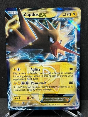 Zapdos EX 48/135 Holo EX Rare Plasma Storm Pokemon Near Mint