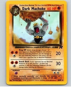 Dark Machoke 40/82 Uncommon Team Rocket Pokemon Unlimited Lightly Played