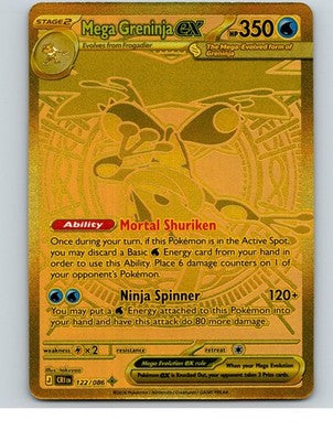 Mega Greninja ex 122/086 Mega Hyper Rare Chaos Rising Pokemon Holo Near Mint