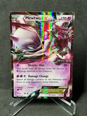 Mewtwo EX 62/162 Holo EX Rare BREAKthrough Pokemon Moderately Played