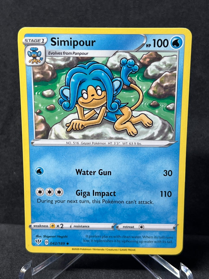 Simipour 042/189 Non Holo Pokemon Darkness Albaze Near Mint
