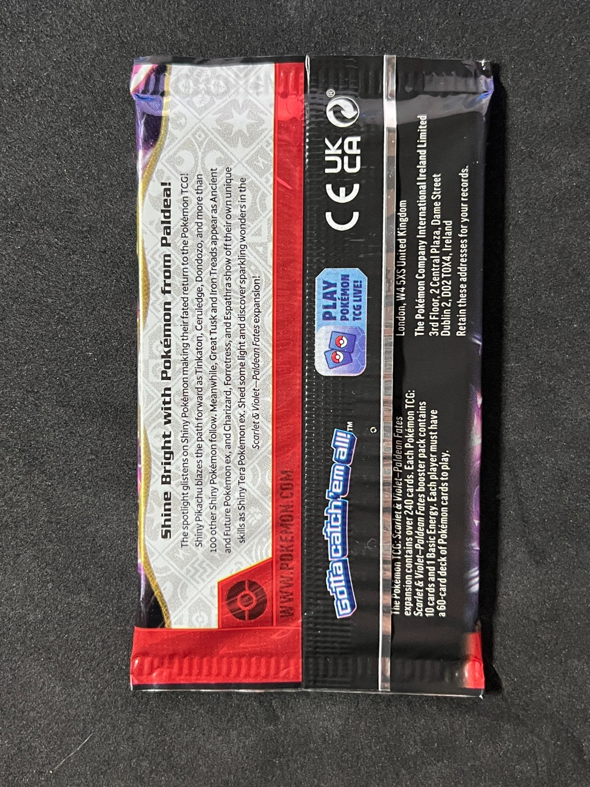 Pokemon Paldean Fates Single Booster Pack New Sealed (Artwork May Vary)
