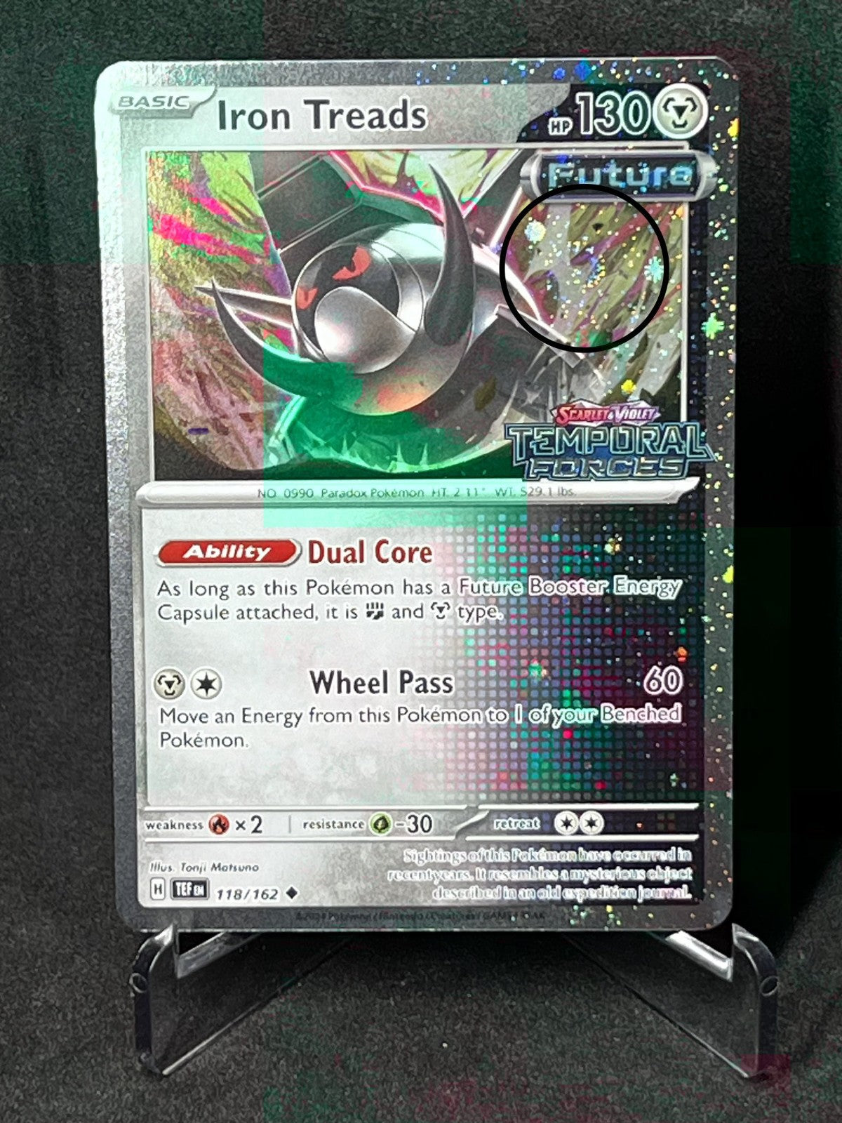 Pokemon Iron Treads 118/162 Cosmos Holo Temporal Forces Near Mint SWIRL🌀