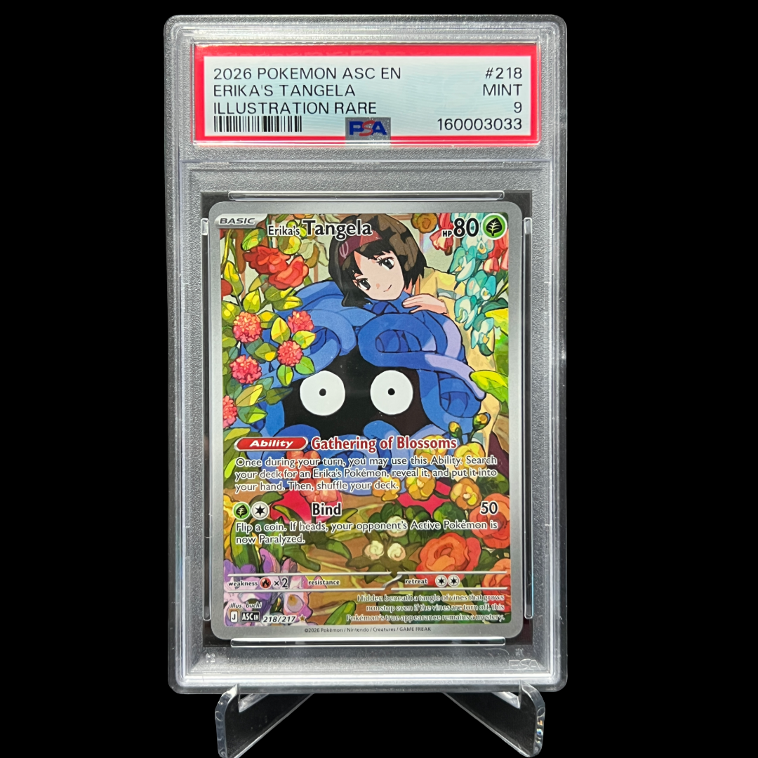 Erika's Tangela 218 Illustration Rare Ascended Heroes Pokemon PSA 9